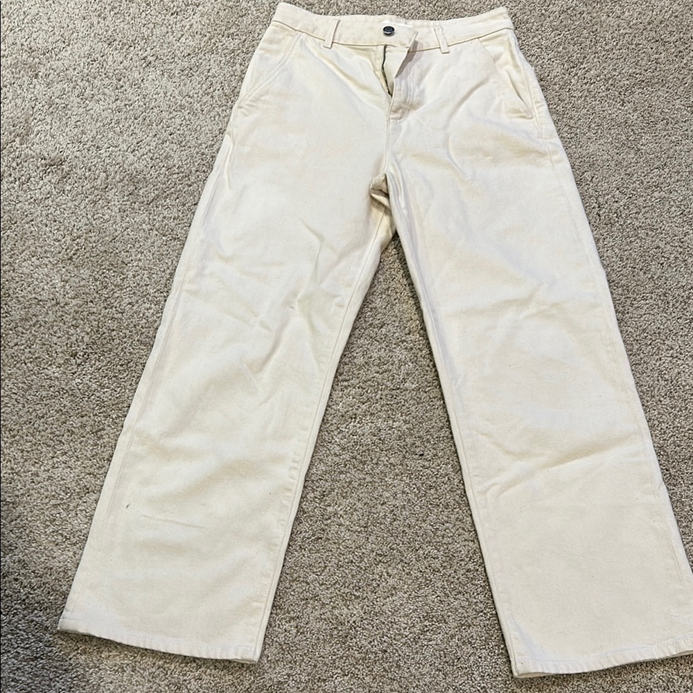 HUGO BOSS Cream Cropped Pants